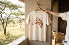 Giraffe Head Trendy Shirt Sublimation, Minimal Safari Product Image 2