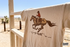 Galloping Cowboy On Horse Vintage Western PNG, Trendy Product Image 5
