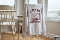 Rainy Day Reader Club PNG, Cozy Book Lover Digital Design, Product Image 4