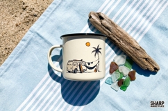 Retro Beach Van Hammock Scene, Summer PNG For Shirt PNG Product Image 5