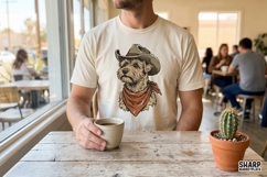 Scruffy Cowboy Dog Portrait With Western Hat, Bandana Style Product Image 4