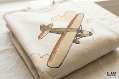 Vintage Propeller Airplane Illustration, Trendy PNG Shirt Product Image 4