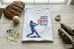 Just Swing The Bat Baseball PNG, Vintage Baseball Shirt Product Image 3