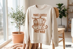 Make Coffee Not War PNG, Funny Coffee PNG Kitchen Art, Product Image 4