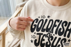 Goldfish &amp; Jesus Retro Faith Graphic, Christian PNG For Product Image 5