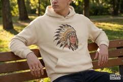 Vintage Native Chief PNG, Tribal Headdress Shirt Design, Product Image 3