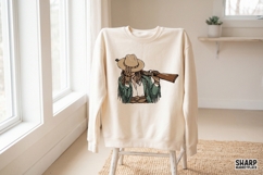 Western Cowgirl With Shotgun PNG, Western PNG, Trendy PNG, Product Image 4