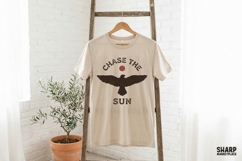 Chase The Sun PNG, Vintage Sun Bird Design, Inspirational Product Image 4