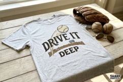 Drive It Deep Baseball PNG, Retro Vintage Shirt Design, Product Image 2