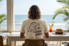 Easy Vibes Summer Trendy Shirt Sublimation, Funny Alligator Product Image 2
