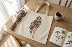 Floral PNG Design, Boho Botanical Flower Woman Art, Product Image 2