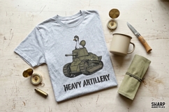 Heavy Artillery Goose Tank Illustration, Funny PNG Military Product Image 3