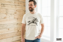 Cowboy On Horseback, Summer Western Trendy Rodeo Art, Shirt Product Image 2