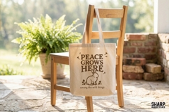 Peace Grows Here PNG, Bunny Nature Shirt Design, Floral Product Image 3