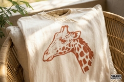 Giraffe Head Trendy Shirt Sublimation, Minimal Safari Product Image 4
