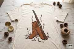 Vintage Cowboy Boots And Rifle PNG, Western Hunting Design, Product Image 2