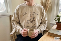 Off To Commit Tomfoolery Frog Bicycle Sketch, PNG Designs Product Image 2