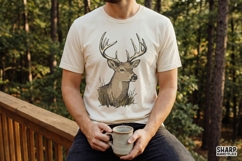 Deer PNG, Majestic Buck Clipart for Shirts, Wildlife Animal Product Image 3