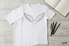 Angel Wings PNG, Minimalist Line Art Shirt, Guardian Angel Product Image 3