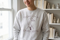 Today I'm A Serious Goose PNG, Funny Goose Tie Art, Product Image 4
