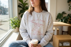 Hang Up There It Gets Worse Cat PNG, Funny Shirt, Trendy Product Image 2