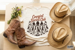 Cowgirl Social Club PNG, Retro Western Cowgirl Digital Product Image 3