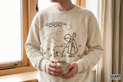 Vintage Shepherd And Lamb Illustration, Christian PNG Shirt Product Image 2