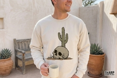 Desert Skull Cactus PNG, Halloween PNG, Western PNG, Product Image 2