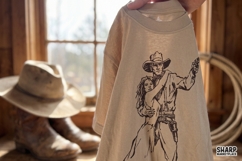 Vintage Cowboy Protector Romance Scene, PNG Designs With Product Image 4