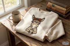 Funny Donkey Coffee PNG, Leopard Bandana Animal Design, Product Image 2