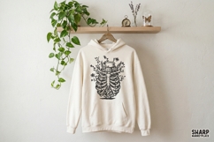 Floral Rib Cage Art, Trendy PNG, Shirt PNG, Coquette PNG, Product Image 3