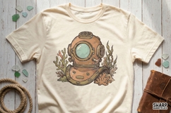 Vintage Diving Helmet PNG, Retro Nautical Ocean Graphic, Product Image 2