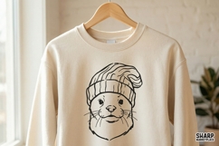Otter Beanie PNG, Trendy PNG, Shirt PNG Minimal Woodland Product Image 2