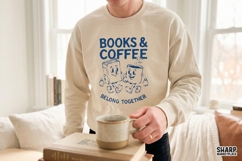 Books &amp; Coffee Belong Together Book PNG, Coffee PNG, Product Image 3