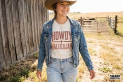 Howdy Hallelujah PNG, Western Faith Shirt Design, Rustic Product Image 2