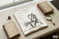 Kneeling Skeleton PNG, Halloween PNG, Trendy PNG, Dark Product Image 2