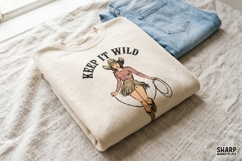 Keep It Wild Cowgirl Lasso PNG Designs, Western PNG Retro Product Image 3