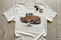 Vintage Pickup Truck With Dog, Western PNG, Shirt PNG, Product Image 2