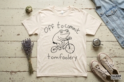 Off To Commit Tomfoolery Frog Bicycle Sketch, PNG Designs Product Image 3