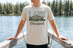 Lake Obsessed Mountain Scene, Summer PNG Trendy Lake Art, Product Image 2