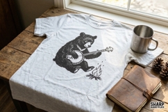 Bear Playing Banjo PNG, Campfire Bear Digital Download, Product Image 2