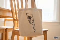 Dark Grunge Broken Crying Mask Illustration, Trendy Horror Product Image 4