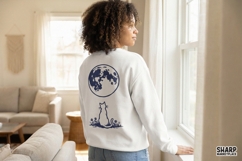 Cat PNG Digital Design, Moon Cat Lover Graphic, Night Sky Product Image 4