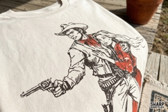 Retro Western Outlaw Couple Rescue Art, Valentine PNG Product Image 2