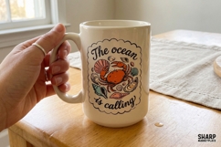 The Ocean Is Calling Summer PNG, Beach PNG Shell Crab Art, Product Image 2