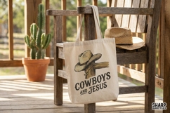 Cowboys And Jesus PNG, Western Christian Shirt PNG, Rustic Product Image 4