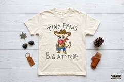 Tiny Paws Big Attitude PNG, Funny Chihuahua Cowboy Art, Product Image 3