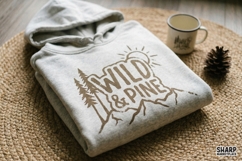 Wild &amp; Pine Nature Graphic, Camping PNG Design, Trendy Product Image 3
