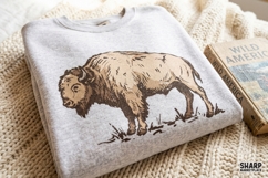 Vintage Bison Prairie Illustration Western PNG, Cow PNG Product Image 3