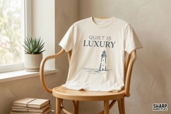 Quiet Is Luxury PNG, Minimalist Lighthouse Shirt Design, Product Image 2